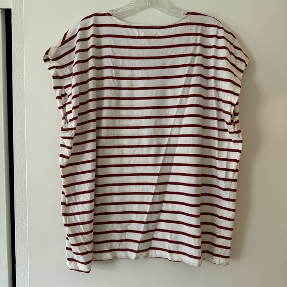 Madewell Red and White Striped Top, Size Large - Picture 3 of 5